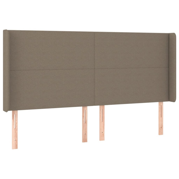 Wezgłowie Taupe 163 x 16 x 118/128 cm Tkanina vidaXL 523272