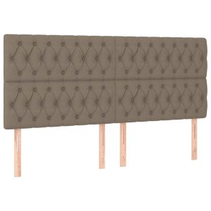 Wezgłowie Taupe 180 x 7 x 118/128 cm Tkanina vidaXL 533579 Wezgłowie Taupe 180 x 7 x 118/128 cm Tkanina vidaXL 533579