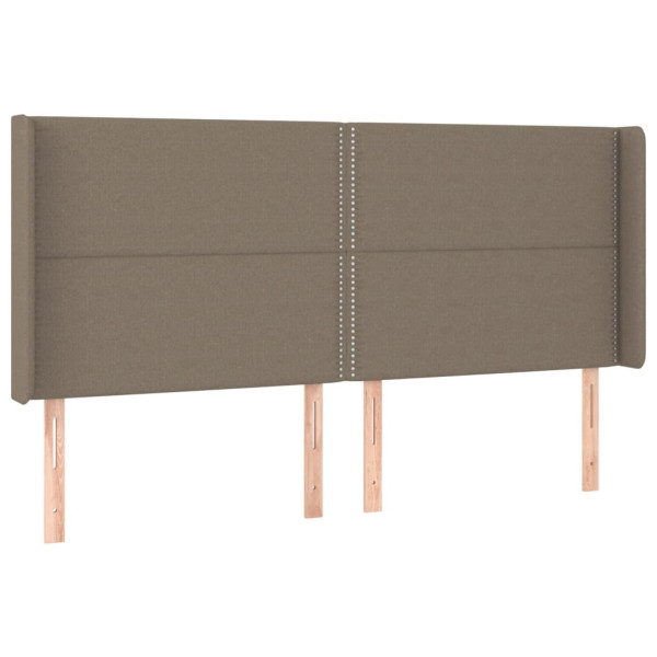 Wezgłowie Taupe 183 x 16 x 118/128 cm Tkanina vidaXL 523241