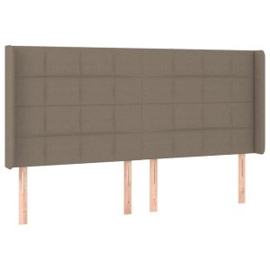 Wezgłowie Taupe 183 x 16 x 118/128 cm Tkanina vidaXL 532398 Wezgłowie Taupe 183 x 16 x 118/128 cm Tkanina vidaXL 532398