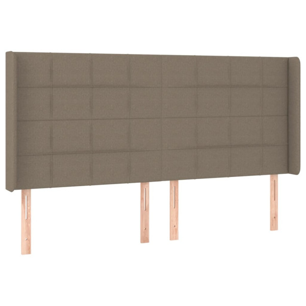 Wezgłowie Taupe 183 x 16 x 118/128 cm Tkanina vidaXL 532398