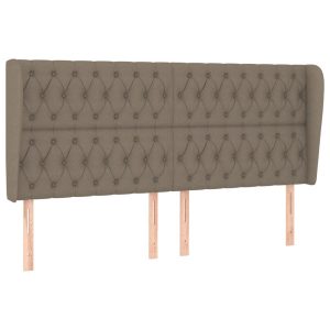 Wezgłowie Taupe 183 x 23 x 118/128 cm Tkanina vidaXL 532887 Wezgłowie Taupe 183 x 23 x 118/128 cm Tkanina vidaXL 532887