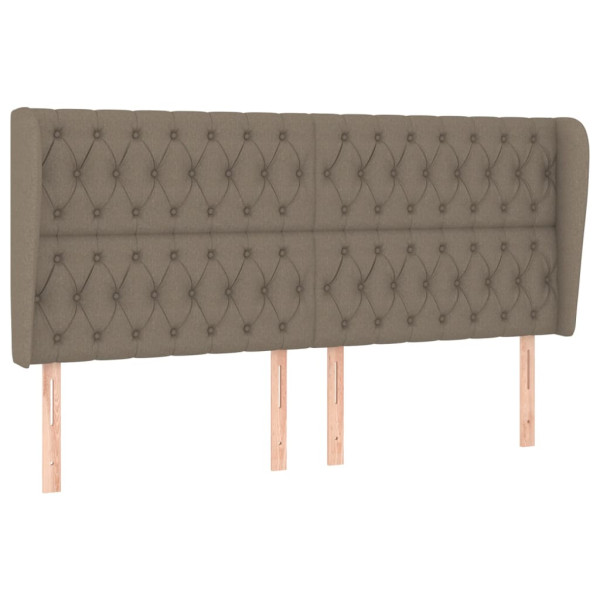 Wezgłowie Taupe 183 x 23 x 118/128 cm Tkanina vidaXL 532887