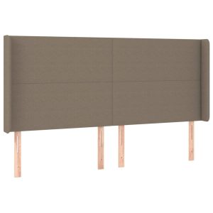 Wezgłowie Taupe 203 x 16 x 118/128 cm Tkanina vidaXL 523206 Wezgłowie Taupe 203 x 16 x 118/128 cm Tkanina vidaXL 523206