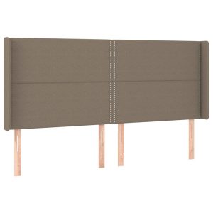 Wezgłowie Taupe 203 x 16 x 118/128 cm Tkanina vidaXL 380023 Wezgłowie Taupe 203 x 16 x 118/128 cm Tkanina vidaXL 380023