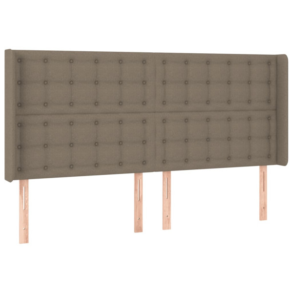 Wezgłowie Taupe 203 x 16 x 118/128 cm Tkanina vidaXL 523260