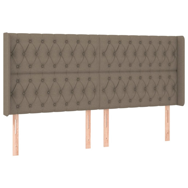 Wezgłowie Taupe 203 x 16 x 118/128 cm Tkanina vidaXL 531894
