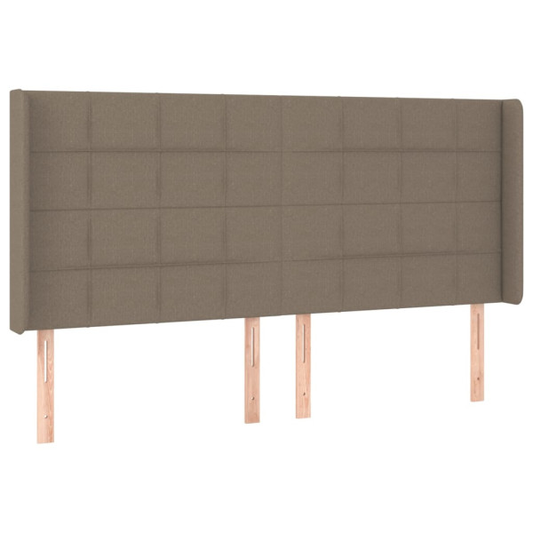 Wezgłowie Taupe 203 x 16 x 118/128 cm Tkanina vidaXL 533389