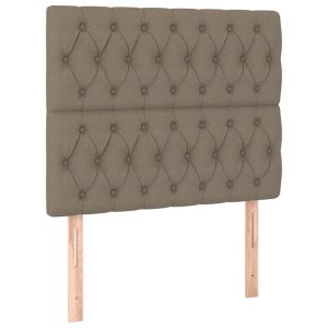 Wezgłowie Taupe 90 x 7 x 118/128 cm Tkanina vidaXL 523105 Wezgłowie Taupe 90 x 7 x 118/128 cm Tkanina vidaXL 523105