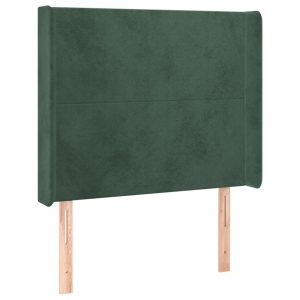 Wezgłowie Zielony 103 x 16 x 118/128 cm Aksamit vidaXL 522045 Wezgłowie Zielony 103 x 16 x 118/128 cm Aksamit vidaXL 522045