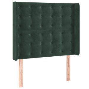 Wezgłowie Zielony 103 x 16 x 118/128 cm Aksamit vidaXL 380821 Wezgłowie Zielony 103 x 16 x 118/128 cm Aksamit vidaXL 380821