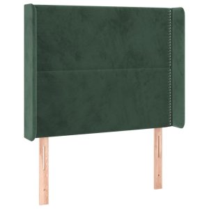 Wezgłowie Zielony 103 x 16 x 118/128 cm Aksamit vidaXL 532975 Wezgłowie Zielony 103 x 16 x 118/128 cm Aksamit vidaXL 532975