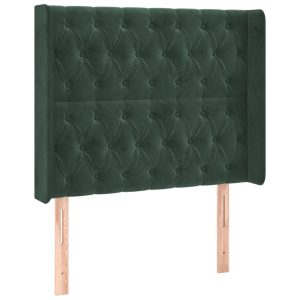 Wezgłowie Zielony 103 x 16 x 118/128 cm Aksamit vidaXL 535554 Wezgłowie Zielony 103 x 16 x 118/128 cm Aksamit vidaXL 535554