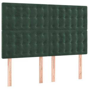 Wezgłowie Zielony 144 x 5 x 118/128 cm Aksamit vidaXL 532509 Wezgłowie Zielony 144 x 5 x 118/128 cm Aksamit vidaXL 532509