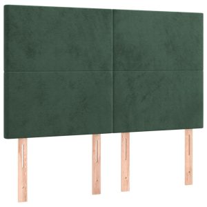Wezgłowie Zielony 144 x 5 x 118/128 cm Aksamit vidaXL 533229 Wezgłowie Zielony 144 x 5 x 118/128 cm Aksamit vidaXL 533229