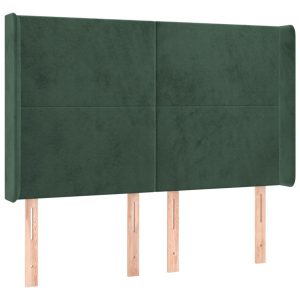 Wezgłowie Zielony 147 x 16 x 118/128 cm Aksamit vidaXL 523305 Wezgłowie Zielony 147 x 16 x 118/128 cm Aksamit vidaXL 523305