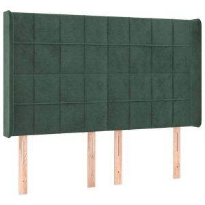 Wezgłowie Zielony 147 x 16 x 118/128 cm Aksamit vidaXL 523403 Wezgłowie Zielony 147 x 16 x 118/128 cm Aksamit vidaXL 523403