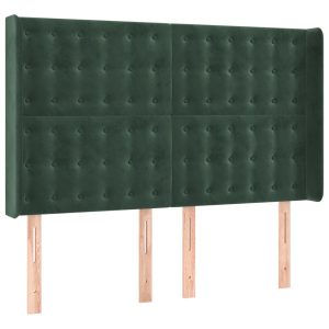 Wezgłowie Zielony 147 x 16 x 118/128 cm Aksamit vidaXL 520966 Wezgłowie Zielony 147 x 16 x 118/128 cm Aksamit vidaXL 520966