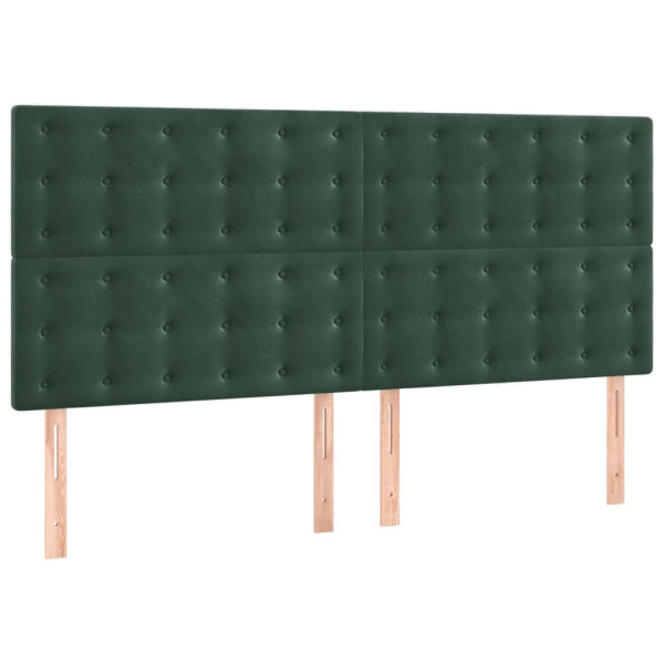 Wezgłowie Zielony 160 cm Aksamit Wysoki vidaXL 380858