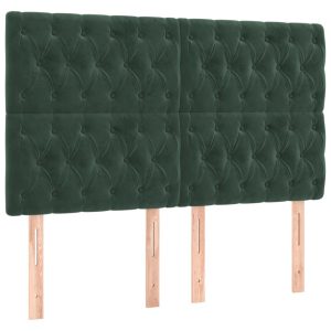 Wezgłowie Zielony 160 x 7 x 118/128 cm Aksamit vidaXL 532864 Wezgłowie Zielony 160 x 7 x 118/128 cm Aksamit vidaXL 532864