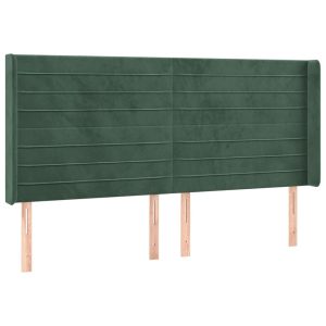 Wezgłowie Zielony 163 x 16 x 118/128 cm Aksamit vidaXL 523327 Wezgłowie Zielony 163 x 16 x 118/128 cm Aksamit vidaXL 523327