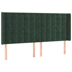 Wezgłowie Zielony 163 x 16 x 118/128 cm Aksamit vidaXL 379852 Wezgłowie Zielony 163 x 16 x 118/128 cm Aksamit vidaXL 379852