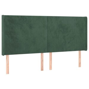 Wezgłowie Zielony 163 x 16 x 118/128 cm Aksamit vidaXL 523344 Wezgłowie Zielony 163 x 16 x 118/128 cm Aksamit vidaXL 523344