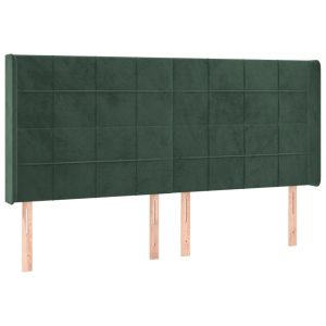 Wezgłowie Zielony 163 x 16 x 118/128 cm Aksamit vidaXL 523345 Wezgłowie Zielony 163 x 16 x 118/128 cm Aksamit vidaXL 523345