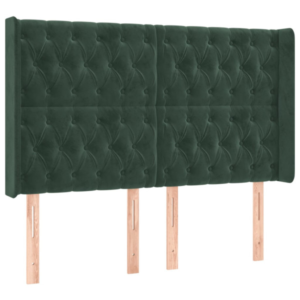 Wezgłowie Zielony 163 x 16 x 118/128 cm Aksamit vidaXL 532850