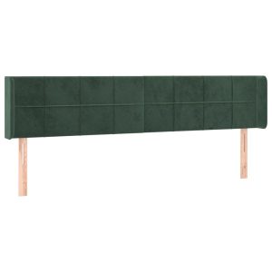 Wezgłowie Zielony 163 x 16 x 78/88 cm Aksamit vidaXL 521094 Wezgłowie Zielony 163 x 16 x 78/88 cm Aksamit vidaXL 521094