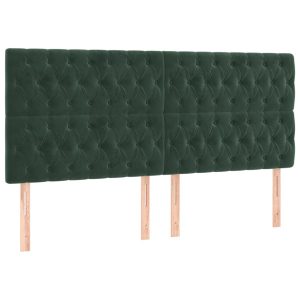 Wezgłowie Zielony 180 x 7 x 118/128 cm Aksamit vidaXL 533523 Wezgłowie Zielony 180 x 7 x 118/128 cm Aksamit vidaXL 533523