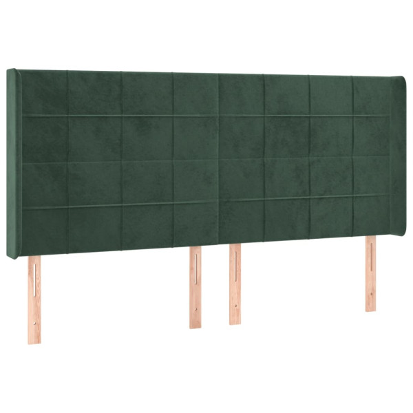 Wezgłowie Zielony 183 x 16 x 118/128 cm Aksamit vidaXL 379900