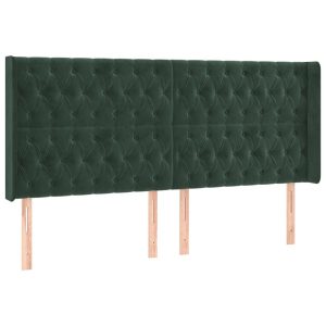Wezgłowie Zielony 183 x 16 x 118/128 cm Aksamit vidaXL 379945 Wezgłowie Zielony 183 x 16 x 118/128 cm Aksamit vidaXL 379945