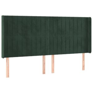 Wezgłowie Zielony 183 x 16 x 118/128 cm Aksamit vidaXL 317428 Wezgłowie Zielony 183 x 16 x 118/128 cm Aksamit vidaXL 317428