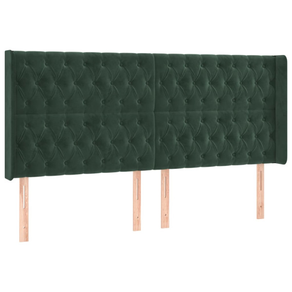 Wezgłowie Zielony 183 x 16 x 118/128 cm Aksamit vidaXL 521870