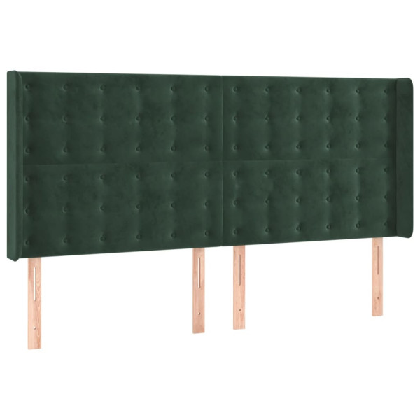 Wezgłowie Zielony 183 x 16 x 118/128 cm Aksamit vidaXL 521926