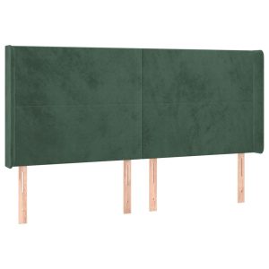 Wezgłowie Zielony 183 x 16 x 118/128 cm Aksamit vidaXL 522092 Wezgłowie Zielony 183 x 16 x 118/128 cm Aksamit vidaXL 522092
