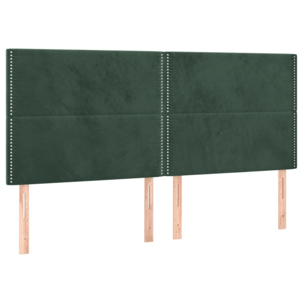 Wezgłowie Zielony 200 x 5 x 118/128 cm Aksamit vidaXL 532371