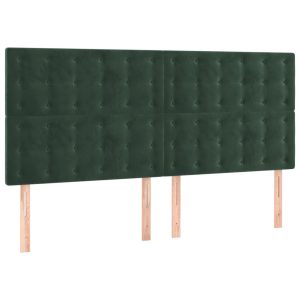 Wezgłowie Zielony 200 x 5 x 118/128 cm Aksamit vidaXL 533086