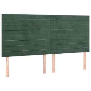 Wezgłowie Zielony 200 x 5 x 118/128 cm Aksamit vidaXL 536199