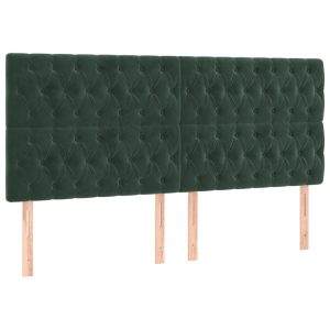 Wezgłowie Zielony 200 x 7 x 118/128 cm Aksamit vidaXL 535571 Wezgłowie Zielony 200 x 7 x 118/128 cm Aksamit vidaXL 535571