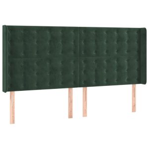 Wezgłowie Zielony 203 x 16 x 118/128 cm Aksamit vidaXL 522120 Wezgłowie Zielony 203 x 16 x 118/128 cm Aksamit vidaXL 522120