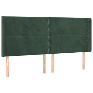 Wezgłowie Zielony 203 x 16 x 118/128 cm Aksamit vidaXL 523426 Wezgłowie Zielony 203 x 16 x 118/128 cm Aksamit vidaXL 523426