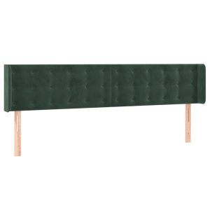 Wezgłowie Zielony 203 x 16 x 78/88 cm Aksamit vidaXL 522024 Wezgłowie Zielony 203 x 16 x 78/88 cm Aksamit vidaXL 522024