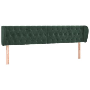Wezgłowie Zielony 203 x 23 x 78/88 cm Aksamit vidaXL 522165 Wezgłowie Zielony 203 x 23 x 78/88 cm Aksamit vidaXL 522165