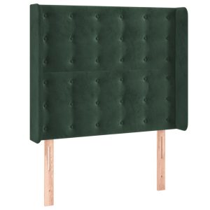 Wezgłowie Zielony 93 x 16 x 118/128 cm Aksamit vidaXL 522125 Wezgłowie Zielony 93 x 16 x 118/128 cm Aksamit vidaXL 522125