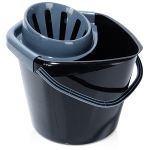 Wiadro do mopa z wyciskaczem plastikowe czarne 10 l 776741 Wiadro do mopa z wyciskaczem plastikowe czarne 10 l 776741