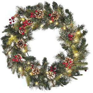 Wianek świąteczny LED 60 cm zielony 347860 Wianek świąteczny LED 60 cm zielony 347860