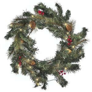 Wianek świąteczny LED 60 cm zielony 279415 Wianek świąteczny LED 60 cm zielony 279415