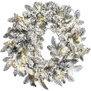 Wianek świąteczny LED 70 cm biały 357120